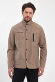 Erkek Krem Regular Uzun Mevsimlik Pamuk Polyester Karışımlı Safari Mont&Ceket - 1