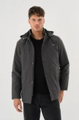 Erkek Gri %100 Su Ve Rüzgar Geçirmez Kürklü Çıkartılabilir Kapüşonlu Mont&Kaban thumbnail 2