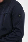 Erkek Lacivert Regular Uzun Mevsimlik Pamuk Polyester Karışımlı Safari Mont&Ceket - 5