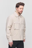 Krem Erkek Çift Göğüs Cepli Yazlık Ceket&Mont thumbnail 4