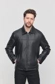 Siyah Erkek Basic Suni Deri Yazlık Ceket&Mont - 1