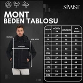 Erkek Lacivert Standart Fit Normal Kesim Çıkmalı Kapüşon Dik Yaka Mont - 7
