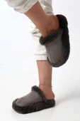 Albishoes Kadın Sessiz Yumuşak Eva Taban Peluş Yünlü Pofuduk Ev Terlik Kışlık Terlik Peluş Terlik - 5
