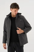 Erkek Gri %100 Su Ve Rüzgar Geçirmez Kürklü Çıkartılabilir Kapüşonlu Mont&Kaban thumbnail 3