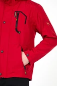 YENİ SEZON ERKEK KIRMIZI SOFTSHELL KAPÜŞONLU İÇ CEPLİ SU VE RÜZGAR GEÇİRMEZ MEVSİMLİK&YAZLIK MONT - 3