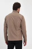 Erkek Krem Regular Uzun Mevsimlik Pamuk Polyester Karışımlı Safari Mont&Ceket - 7