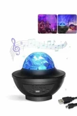 Masa ve Gece Lambası Renkli Projektör Işıklı Disko Topu Bluetooth Hoparlör thumbnail 2