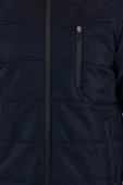 Erkek Lacivert Standart Fit Normal Kesim Dik Yaka Omuz Detaylı Kışlık Mont - 5