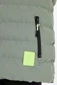 Açık Yeşil Erkek Çocuk Çıkartılabilir Kapüşonlu Şişme Deri Karışımlı Kumaş Mont&Kaban thumbnail 5