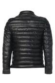 Sivaist Erkek Siyah Slim Fit İçi Kalın Kürklü Su İtici Şişme Deri Ceket & Mont - 4