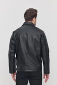 Siyah Erkek Basic Suni Deri Yazlık Ceket&Mont - 6