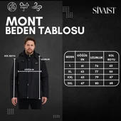 Gri İçi Kalın Kürklü Çıkartılabilir Kapüşonlu Fermuar Çepli Rüzgar Ve Su Geçirmez Mont&Kaban thumbnail 7