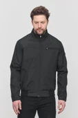 Erkek Siyah Mevsimlik Triko Detaylı Fermuarlı İç Cepli Mont&Ceket thumbnail 1