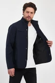 Erkek Lacivert Regular Uzun Mevsimlik Pamuk Polyester Karışımlı Safari Mont&Ceket - 3
