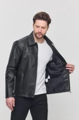Siyah Erkek Basic Suni Deri Yazlık Ceket&Mont - 2
