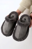 Albishoes Kadın Sessiz Yumuşak Eva Taban Peluş Yünlü Pofuduk Ev Terlik Kışlık Terlik Peluş Terlik - 8