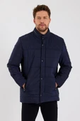 Erkek Lacivert Regular İç Cepli İçi Kürklü Yıkanabilir Regular Kapitone Mont&Kaban thumbnail 2