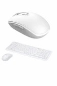 Kablosuz Klavye Mouse Seti Beyaz Q Klavye Tüm Cihazlara Uyumlu thumbnail 4