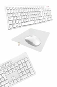 Klavye Mouse Seti Sessiz Kablosuz Türkçe TV  PC Uyumlu thumbnail 2