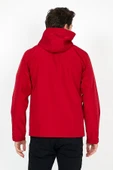 YENİ SEZON ERKEK KIRMIZI SOFTSHELL KAPÜŞONLU İÇ CEPLİ SU VE RÜZGAR GEÇİRMEZ MEVSİMLİK&YAZLIK MONT - 6