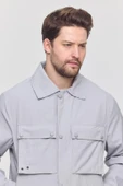 Gri Erkek Çift Göğüs Cepli Yazlık Ceket&Mont thumbnail 4