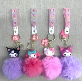 Ponponlu Kuromi Ve Hello Kitty Anahtarlık Alk4246 - 1