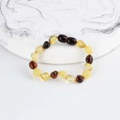 Gümüş Pazarım Renkli Yumurta Kesim Orjinal Çocuk Kehribar Bileklik - 1