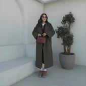 Kışlık Astarlı Detaylı Kadın Kaşmir Kaban thumbnail 1