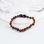 Gümüş Pazarım Koyu Renk Orjinal Çocuk Kehribar Bileklik - 1