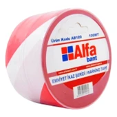 Alfa Alfa AB189 Emniyet İkaz Şeridi Kırmızı Beyaz 100 m - 1