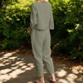 Keten Kemerli Kadın İkili Alt Üst Takım thumbnail 2