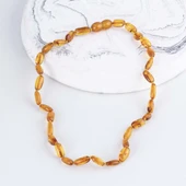 Gümüş Pazarım Kahve Rengi Orjinal Çocuk Kehribar Kolye - 1