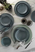 Kütahya Porselen Pearl Moderna Mavi 12 Parça 4 Kişilik Yemek Takımı Outlet - 1