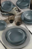 Kütahya Porselen Pearl Moderna Mavi 12 Parça 4 Kişilik Yemek Takımı Outlet - 2