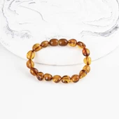 Gümüş Pazarım Açık Kahve Orjinal Çocuk Kehribar Bileklik - 1