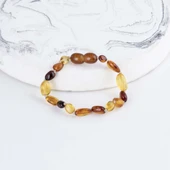 Gümüş Pazarım Renkli Orjinal Çocuk Kehribar Bileklik - 1