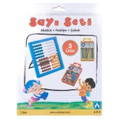 Ark abaküs + fasulye + çubuk sayı seti 3 lü - 1