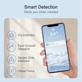 Simsky Video Bebek Monitörü 2×4MP Kamera, 6X Yakınlaştırma - 1 Kamera - 5