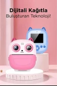 Dijital Video Fotoğraf App Destekli Çocuk Kamerası Termal Resim Kağıt Baskılı Yazıcı Mavi - 5