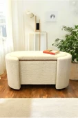 PEKA Çift Kullanımlı Sandıklı Yatak Ucu Tedy Kumaş Silindir Puf Bench Sehpa - 4