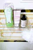 HomeSide Yapışkanlı Şeffaf Banyo Rafı - Şampuanlık & Sabun Organizer Set - 3
