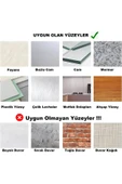 HomeSide Yapışkanlı Baharatlık ve Kağıt Havluluk Şık Plexiglass – Duvara Monte Mutfak Rafı - 7