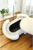PEKA Çift Kullanımlı Sandıklı Özel Yapım Tedy Kumaş Silindir Puf Bench Sehpa - 2
