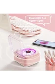 Nostalji Mini Plak Görünümlü Radyolu Bluetooth Hoparlör 3d Ses Dalgası Retro Müzik Plak Pembe - 2