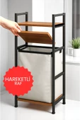 PEKA 2 Raflı Çamaşır Sepeti Banyo Düzenleyici Raf Kirli Sepeti - 2