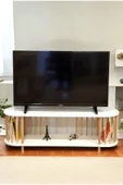 PEKA Tv Sehpası Raflı Tv Ünitesi Televizyon Sehpası Ahşap Ayaklı - 2