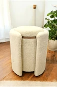 PEKA Çift Kullanımlı Sandıklı Özel Yapım Tedy Kumaş Silindir Puf Bench Sehpa - 4