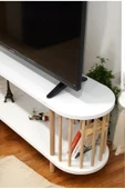 PEKA Tv Sehpası Raflı Tv Ünitesi Televizyon Sehpası Ahşap Ayaklı - 4