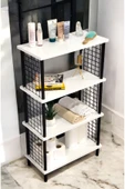 PEKA Çevir Kur Banyo Düzenleyici 4 Raflı Banyo Dolabı Çok Amaçlı Dolap Geniş Kitaplık Mutfak Rafı - 1
