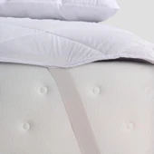 Homedius Luxury %100 Pamuk Kapitoneli Vatkalı Yatak Koruyucu Alez  Beyaz 140x200 - 5